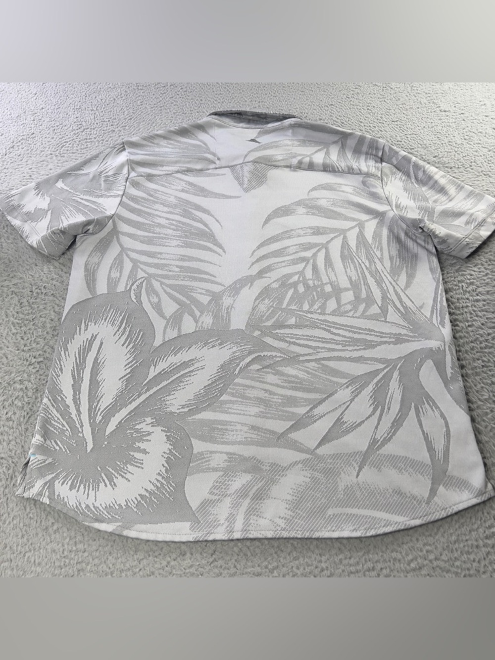 Tommy Bahama Shirt Mens Large Gray Islandzone Button Short Sleeve Tropical - Picture 3 of 10